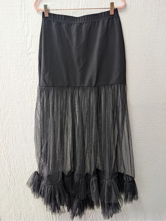 Cider Dresses & Skirts - Cider Black Tulle Hi-Lo Sheer Skirt Whimsigoth Dark Romantic Punk Size Medium